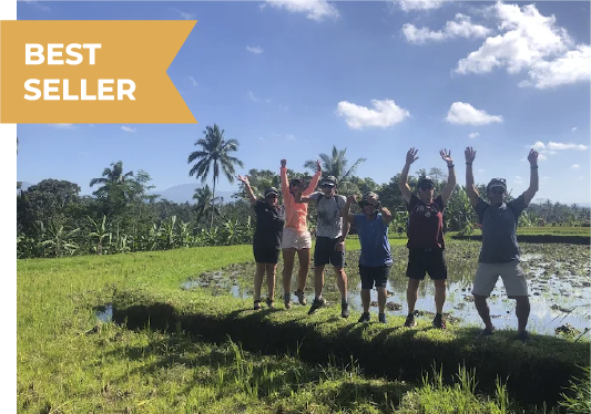 some people join down hill cycling in bali Cycling in Ubud Safe for Families
