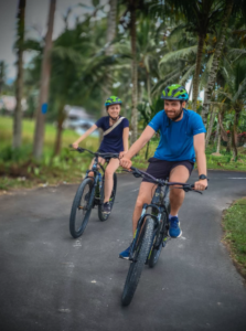 couple cycling tour in Ubud Bali
