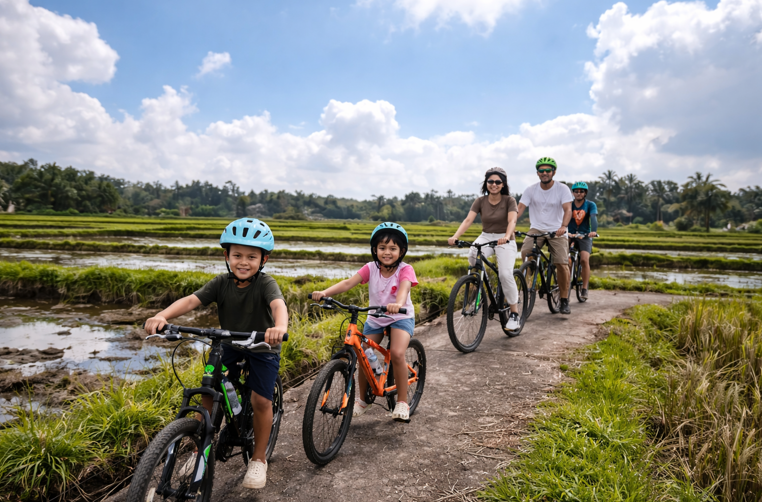 kids bikes cycling in ubud