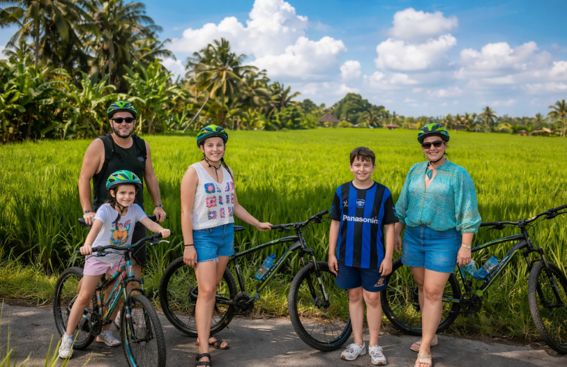 easy cycling ubud for family